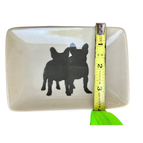 Vintage West Elm French Bulldog Silhouette Trinket Dishes Frenchie Friends - Picture 4 of 6